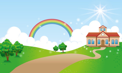 Landscape of school day for back to school