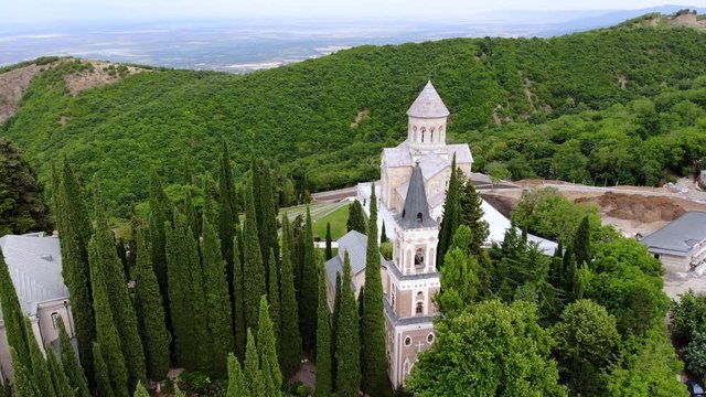 Aerial view on Bodbe Monastery, Georgia, Caucasus