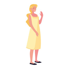 beautiful woman standing white background