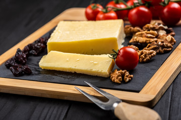cheese board - cheddar cheese