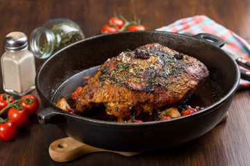 homemade ham baked in herbs