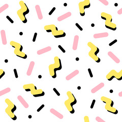 Seamless abstract geometric pattern. Fashion 80-90s. Hipster Memphis style.