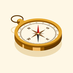 Classic vintage retro compass isometric style © thenatchdl