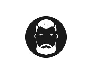 vintage barber shop logo vector icon template