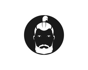 vintage barber shop logo vector icon template