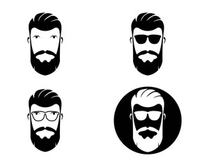 vintage barber shop logo vector icon template