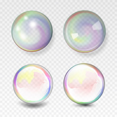 set of colorful bubbles