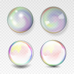 set of colorful bubbles