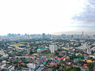 Aerial view office building in central of city