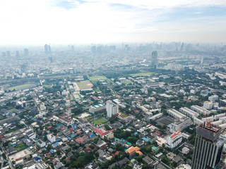 Aerial view office building in central of city
