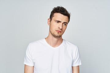 portrait of young man isolated on white background