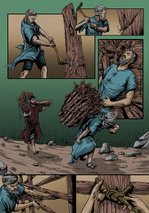 Obraz premium Noah Building The Ark