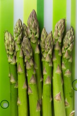 Asparagus on the Green Background