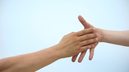 Hand helping needy person, rehabilitation center, support of drug addicted