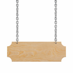 Wooden sign isolated on White Background. This has clipping path.