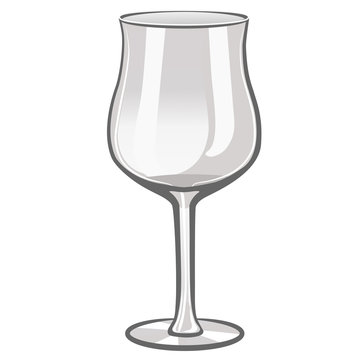 Wine glass isolate on white background. Vector template.