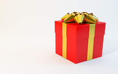 Gift box on white background illustration 3d rendering, Christmas, New Year