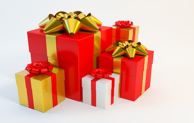 Gift box on white background illustration 3d rendering, Christmas, New Year