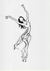 dancer hand drawn illustration,art design
