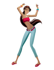 woman dancing trendy fashion