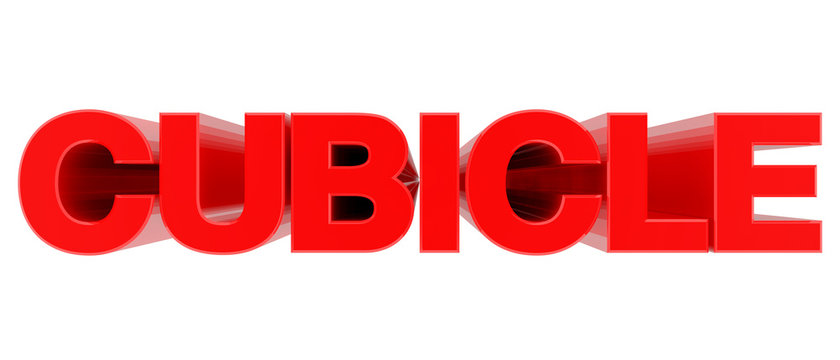 CUBICLE word on white background 3d rendering