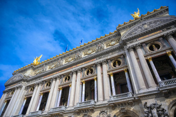 Fototapeta na wymiar Paris, France - April 21, 2019 - The Palais Garnier is a 1,979-seat opera house, which was built from 1861 to 1875 for the Paris Opera in central Paris, France.