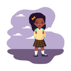 happy school girl with uniform