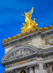 Fototapeta na wymiar Paris, France - April 21, 2019 - The Palais Garnier is a 1,979-seat opera house, which was built from 1861 to 1875 for the Paris Opera in central Paris, France.