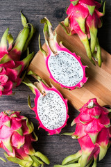 Dragonfruit, exotic fruit, tasty and healthy. Beautiful colours both in and out