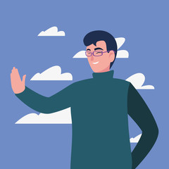 man character portrait sky background