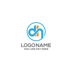 dh letter logo identity design