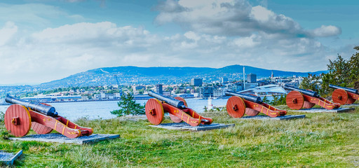 Armaty na wyspie Hovedoya w okolicach Oslo
