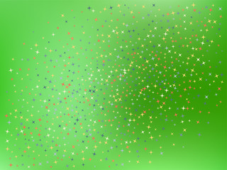 Lime color background. Stars confetti. 