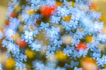 Colorful bokeh with copy space for merry christmas and new year celebration background.