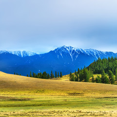 Kurai steppe and the North-Chuya mountain range. Mountain Altai