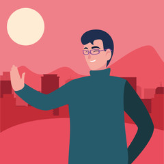 man character portrait city urban background