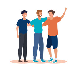 Obraz premium men friends together with casual clothes