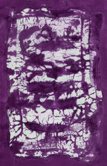 Abstract hand painted purple silk background with cracks