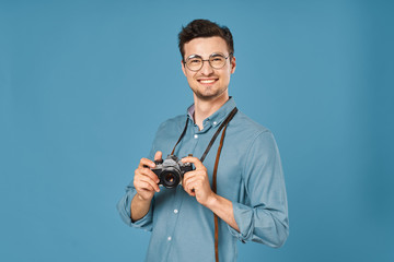 young man with camera