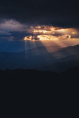 Beautiful sky in the evening and golden clouds