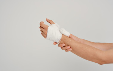 arms with bandage