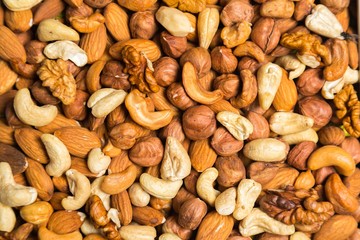 Mixed Nuts Texture Top-down View