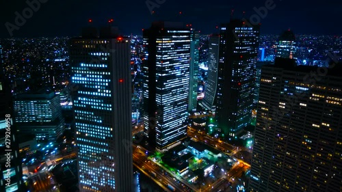 東京夜景 タイムラプス 大都会摩天楼のビル群を見下ろす Wall Mural Oka 東京夜景 タイムラプス 大都会摩天楼のビル群を見下ろす Wall Mural Oka