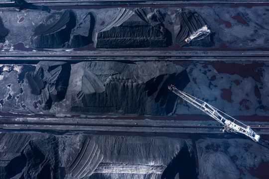 Aerial view of landfill mining