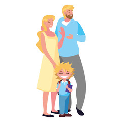 parents with school boy vector ilustration
