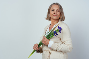 woman with flower