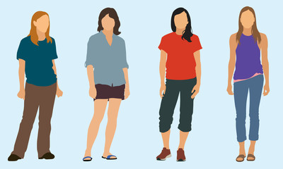 Casually Dressed Teen Girls Or Young Adult Women