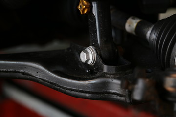 Race car's suspension details