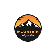 Mountain badge logo design vector illustration