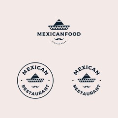 Mexican restaurant badge logo design vector illustration